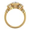Image 4 : 1.66 CTW VS/SI Diamond Solitaire Art Deco 3 Stone Ring 18K Yellow Gold - REF-445K5W - 37225