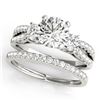 Image 1 : 1.96 CTW Certified VS/SI Diamond 3 Stone 2Pc Wedding Set 14K White Gold - REF-521Y6K - 32045