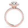 Image 4 : 2.04 CTW Certified VS/SI Diamond 2Pc Wedding Set Solitaire Halo 14K Rose Gold - REF-253N6Y - 30751