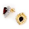 Image 2 : 2.20 CTW Garnet Earrings 10K Yellow Gold - REF-15M3H - 13589