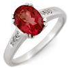 Image 1 : 1.35 CTW Pink Tourmaline & Diamond Ring 10K White Gold - REF-36H4A - 11459