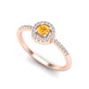 Image 2 : 0.50 CTW Citrine & Micro Pave VS/SI Diamond Ring Solitaire Halo 14K Rose Gold - REF-31A8X - 20695