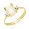 Image 1 : 1.28 CTW Opal & Diamond Ring 10K Yellow Gold - REF-22K2W - 13337