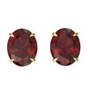 Image 1 : 7 CTW Garnet Designer Inspired Solitaire Stud Earrings 18K Yellow Gold - REF-34F9N - 21664
