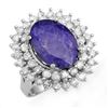 Image 1 : 8.78 CTW Tanzanite & Diamond Ring 18K White Gold - REF-401T5M - 13387