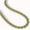 Image 2 : 57.3 CTW Peridot & Diamond Halo Necklace 10K Rose Gold - REF-819T6M - 41358