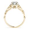 Image 4 : 1.11 CTW Certified VS/SI Diamond 2Pc Wedding Set Solitaire Halo 14K Yellow Gold - REF-197W3F - 30860