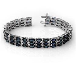 30.26 CTW Blue Sapphire & Diamond Bracelet 14K White Gold - REF-381H5A - 11353