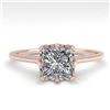 Image 1 : 1.0 CTW VS/SI Princess Diamond Solitaire Engagement Ring size 7 18K Rose Gold - REF-322F5N - 35750