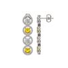 Image 2 : 6.18 CTW Canary Yellow & White Diamond Designer Earrings 18K White Gold - REF-887M6H - 42692
