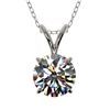 Image 1 : 1.04 CTW Certified H-SI/I Quality Diamond Solitaire Necklace 10K White Gold - REF-147Y2K - 36750