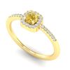 Image 2 : 0.45 CTW Citrine & Micro Pave VS/SI Diamond Ring Designer Halo 18K Yellow Gold - REF-27W8F - 21373