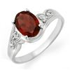 Image 1 : 1.26 CTW Garnet & Diamond Ring 18K White Gold - REF-31K5W - 12458
