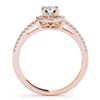 Image 2 : 0.75 CTW Certified VS/SI Diamond Solitaire Halo Ring 18K Rose Gold - REF-118N9Y - 26677