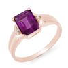 Image 1 : 1.47 CTW Amethyst & Diamond Ring 18K Rose Gold - REF-25M5H - 12707