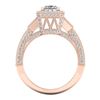 Image 4 : 3.53 CTW Princess VS/SI Diamond Micro Pave 3 Stone Ring 18K Rose Gold - REF-618W2F - 37176