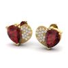 Image 1 : 2.50 CTW Garnet & Micro Pave VS/SI Diamond Earrings 10K Yellow Gold - REF-30A2X - 20076