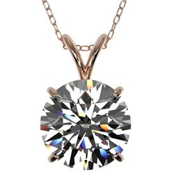 2.50 CTW Certified H-SI/I Quality Diamond Solitaire Necklace 10K Rose Gold - REF-870K2W - 33241