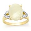 Image 1 : 2.55 CTW Opal & Diamond Ring 10K Yellow Gold - REF-51T3M - 13362