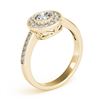 Image 4 : 0.8 CTW Certified VS/SI Diamond Solitaire Halo Ring 18K Yellow Gold - REF-130H4A - 26903