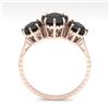 Image 4 : 2 CTW Past Present Future Black Diamond Ring 18K Rose Gold - REF-100A2X - 35777
