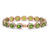 Image 2 : 16.08 CTW Peridot & Diamond Halo Bracelet 10K Rose Gold - REF-312F2N - 41118