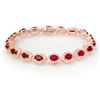 Image 1 : 12.75 CTW Ruby Bracelet 14K Rose Gold - REF-150T4M - 11691