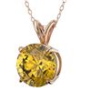 Image 2 : 2.03 CTW Certified Intense Yellow SI Diamond Solitaire Necklace 10K Rose Gold - REF-492A2X - 36817