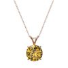 Image 4 : 2.03 CTW Certified Intense Yellow SI Diamond Solitaire Necklace 10K Rose Gold - REF-492A2X - 36817