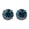 2 CTW Certified Intense Blue SI Diamond Solitaire Stud Earrings 10K White Gold - REF-205M9H - 33086