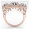 Image 4 : 2 CTW Past Present Future VS/SI Cushion Cut Diamond Ring Deco 18K Rose Gold - REF-481W6F - 36071