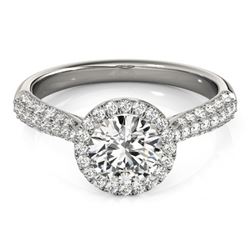 1.4 CTW Certified VS/SI Diamond Solitaire Halo Ring 18K White Gold - REF-380T2M - 26185