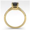 Image 4 : 1.0 CTW Black Diamond Engagement Designer Ring 18K Yellow Gold - REF-44A5X - 32404