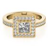 Image 1 : 1.11 CTW Certified VS/SI Princess Diamond Solitaire Halo Ring 18K Yellow Gold - REF-209H3A - 27191