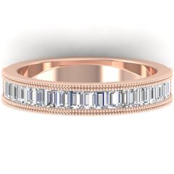1 CTW Baguette VS/SI Diamond Art Deco Eternity Band 14K Rose Gold - REF-107Y3K - 30316
