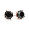 Image 1 : 1.0 CTW VS Certified Black Diamond Solitaire Stud 18K Rose Gold - REF-34H4A - 14172