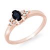 Image 1 : 0.42 CTW Blue Sapphire & Diamond Ring 10K Rose Gold - REF-19Y6K - 12331