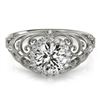 Image 1 : 1.22 CTW Certified VS/SI Diamond Solitaire Halo Ring 18K White Gold - REF-387W5F - 26554