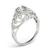 Image 4 : 1.22 CTW Certified VS/SI Diamond Solitaire Halo Ring 18K White Gold - REF-387W5F - 26554