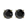 Image 1 : 1.61 CTW Fancy Black VS Diamond Solitaire Stud Earrings 10K Yellow Gold - REF-36W2F - 36614