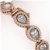 Image 4 : 14.28 CTW Pear Diamond Designer Bracelet 18K Rose Gold - REF-2650M4H - 42735