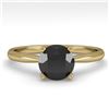 Image 1 : 1.0 CTW Black Diamond Engagement Designer Ring 14K Yellow Gold - REF-39K3W - 38456