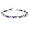 Image 1 : 6.11 CTW Tanzanite & Diamond Bracelet 14K White Gold - REF-90A2X - 13397
