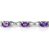 Image 2 : 6.11 CTW Tanzanite & Diamond Bracelet 14K White Gold - REF-90A2X - 13397