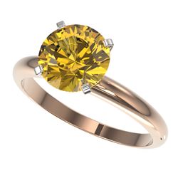 2.50 CTW Certified Intense Yellow SI Diamond Solitaire Ring 10K Rose Gold - REF-836N4Y - 32951