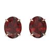 Image 1 : 7 CTW Garnet Designer Inspired Solitaire Stud Earrings 14K Rose Gold - REF-27X6T - 21662