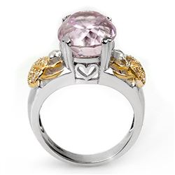 9.20 CTW Kunzite & Diamond Ring 10K 2-Tone Gold - REF-145F5N - 11046