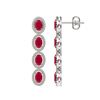 Image 2 : 6.47 CTW Ruby & Diamond Halo Earrings 10K White Gold - REF-114X2T - 40505