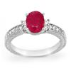 Image 1 : 2.31 CTW Ruby & Diamond Ring 14K White Gold - REF-52X5T - 13844