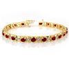 Image 1 : 6.09 CTW Ruby & Diamond Bracelet 10K Yellow Gold - REF-94A5X - 10590